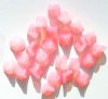 25 9mm Milky Pink Opal Three Petal Flower Drop Beads
